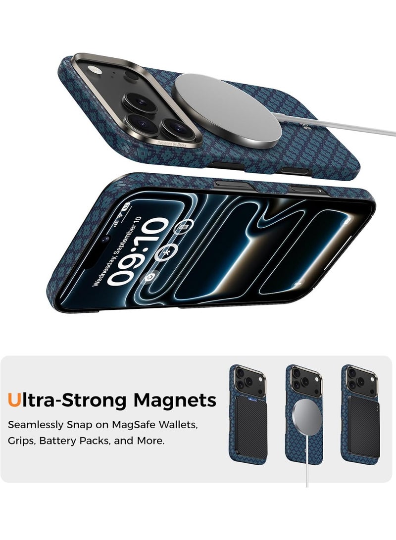 بينكس جراب Benks Armorgrid المميز لهاتف iPhone 17 Pro، متوافق مع زر التحكم بالكاميرا، ومتوافق مع MagSafe، جراب حماية عسكري مصنوع من ألياف كيفلر من دوبونت - Image 5